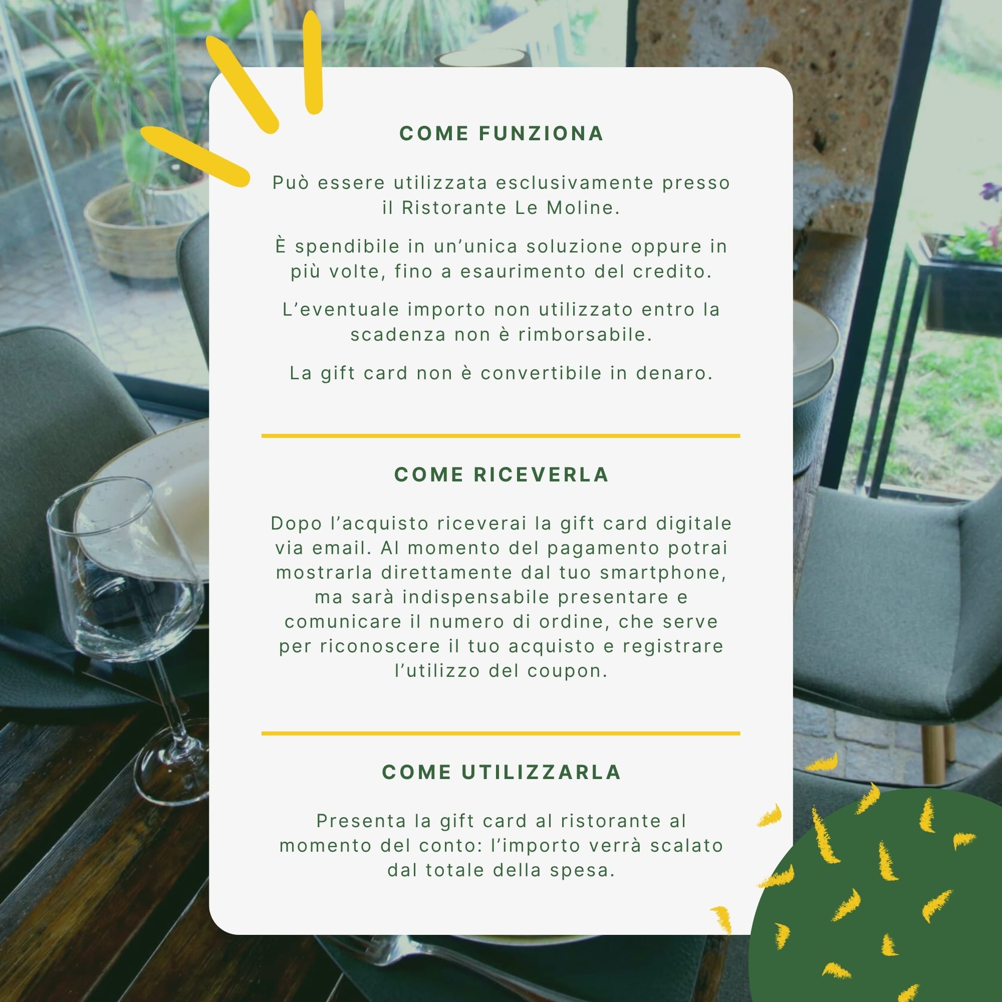 Gift Card Ristorante Le Moline - immagine 3